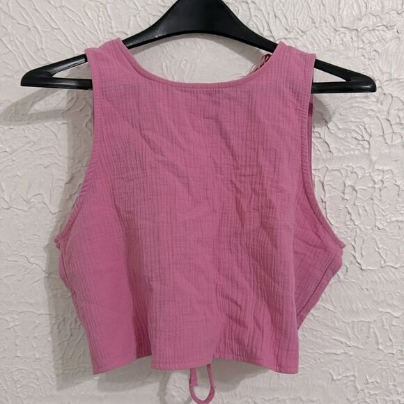 Zara Cut Out Chiffon Tie Open Back Top - Picture 4 of 5